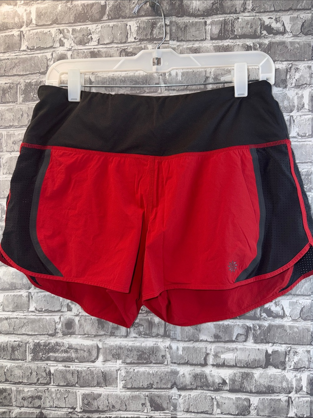 Athleta Red and Black Athletic Running Shorts